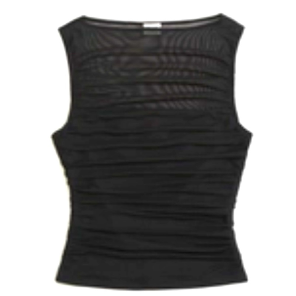 NWT Abercrombie & Fitch mesh ruched slash top black size S